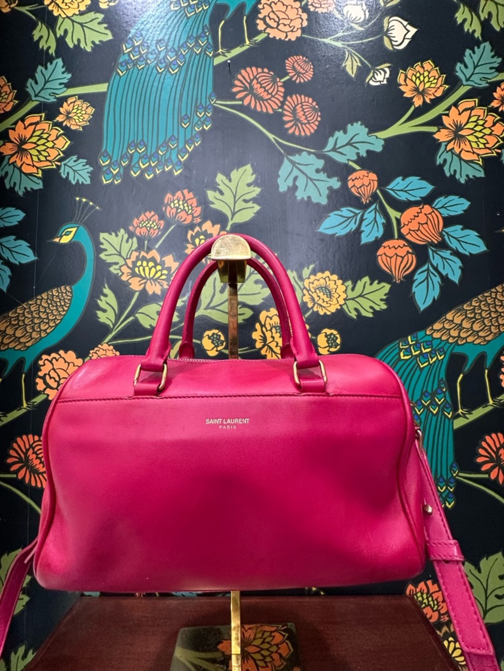 Saint Laurent Baby Duffle Pink Leather Crossbody Bag YSL Mini Boston - Picture 4 of 16